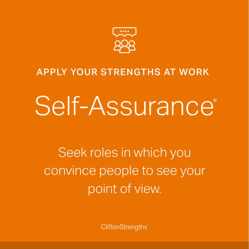 CliftonStrengths - self-assurance