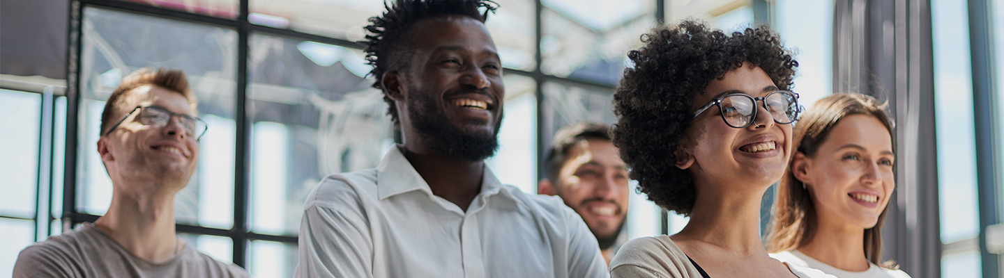 group of employees smiling